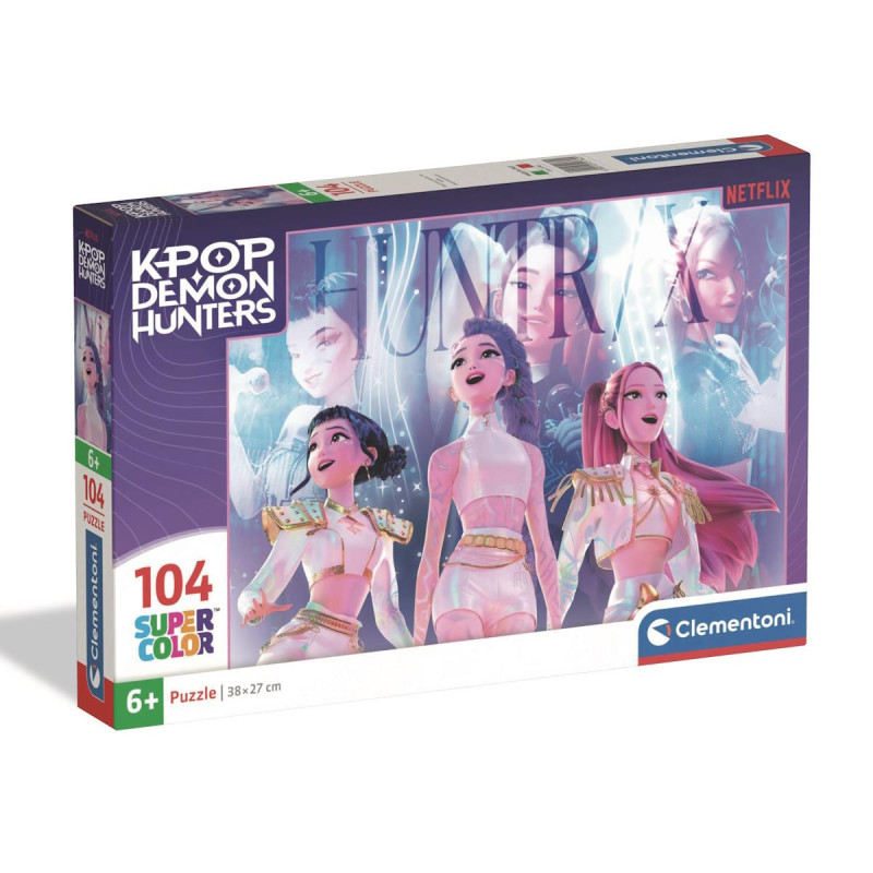Puzzle Super Color Kpop Demon Hunters: Huntr/x - 104 Peças - Clementoni