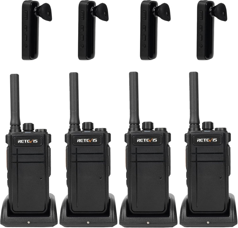 Walkie Talkies Retevis Bluetooth (Pack de 4 + auricular sem fios)