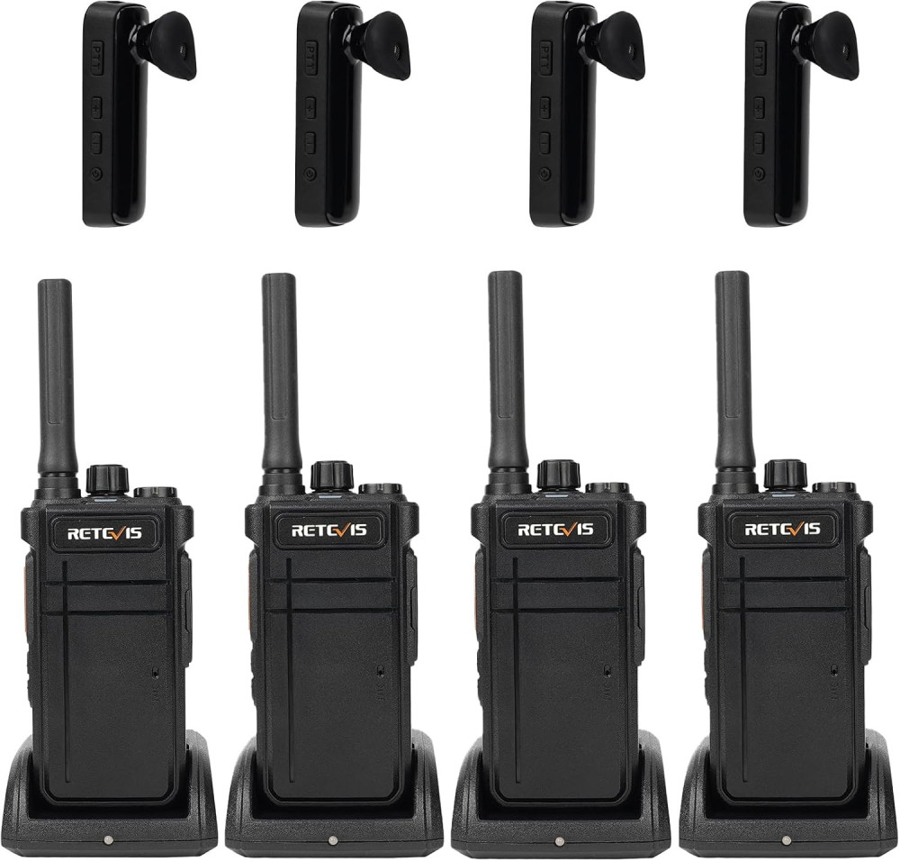 Walkie Talkies Retevis Bluetooth (Pack de 4 + auricular sem fios)
