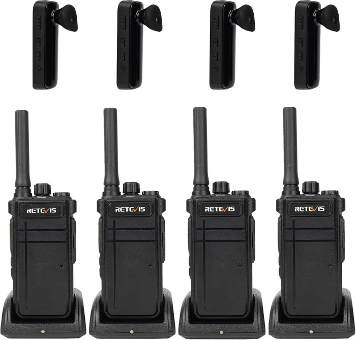 Walkie Talkies Retevis Bluetooth (Pack de 4 + auricular sem fios)