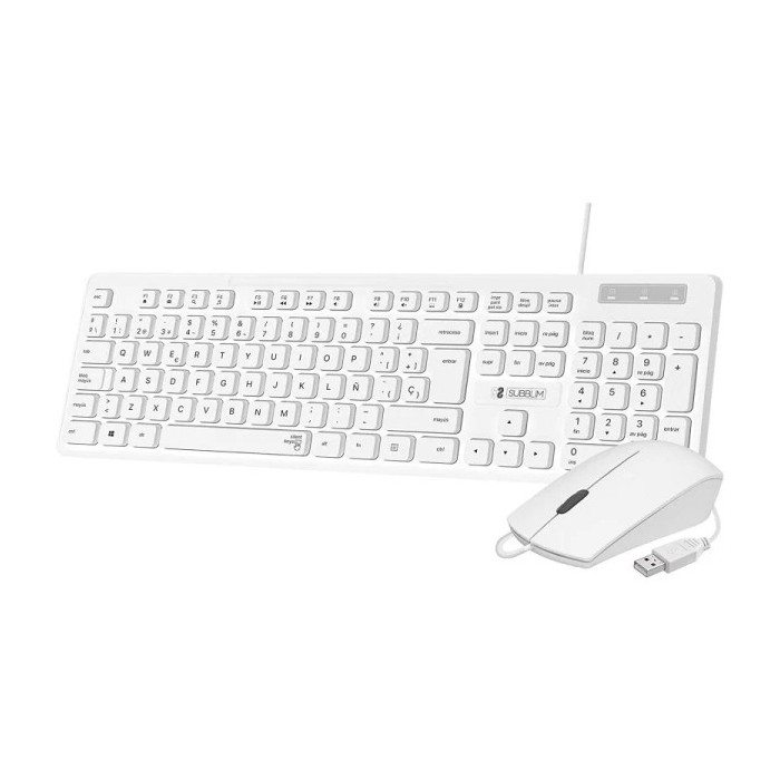 Subblim Combo Business Slim Teclado + Rato USB Silencioso Branco (Espanhol)