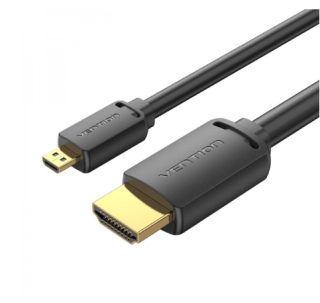 Cabo Vention Micro HDMI Macho para HDMI Macho 2.0 4K - 3m - Preto