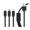 Cabo USB A "3 em 1" Lightning - Micro USB - USB-C (Carregamento Rápido)