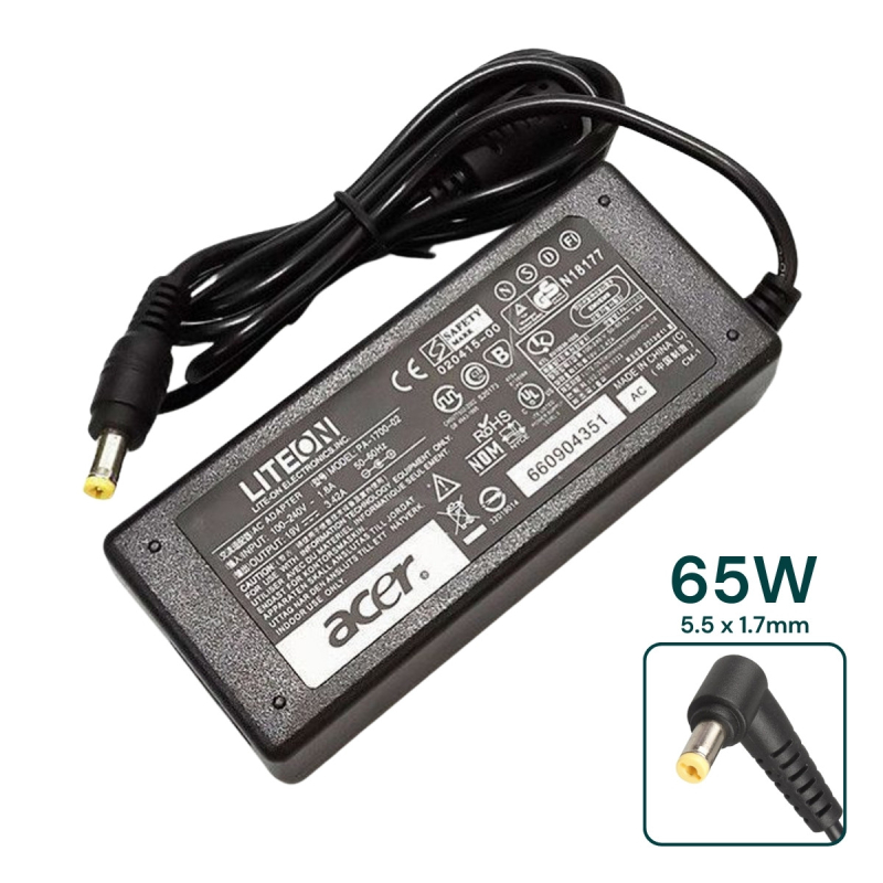 Carregador Original Acer 19V 3.42A 65W (5.5*1.7mm) - AP.0650A.001