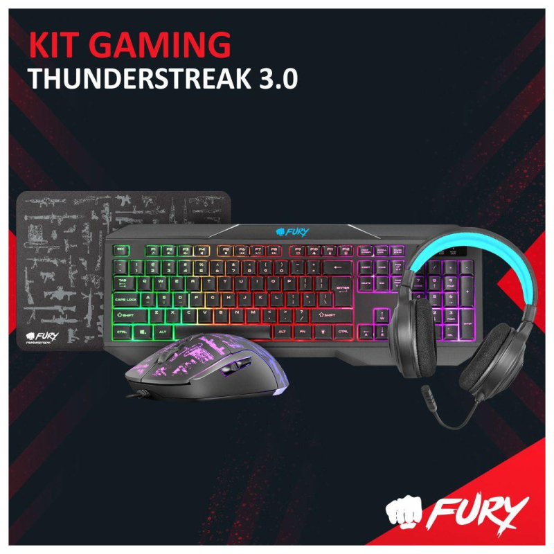 Kit Gaming 4 em 1 THUNDERSTREAK 3.0