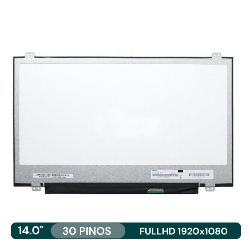 Ecrã LCD 14.0" 1920x1080 FullHD 30Pin 31cm c/Brackets - B140HAN04.2