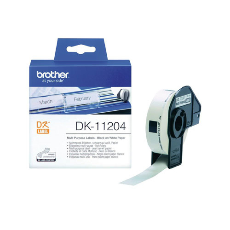 Etiquetas Originais Brother DK11204 17x54mm 400 unidades