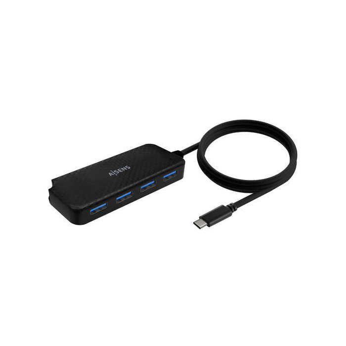 Conversor Hub Aisens Type-C - 4xUSB-A 60cm Preto