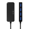 Conversor Hub Aisens Type-C - 4xUSB-A 60cm Preto