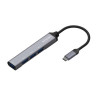 Conversor Hub Aisens Type-C - 4x USB-A 10cm Cinzento