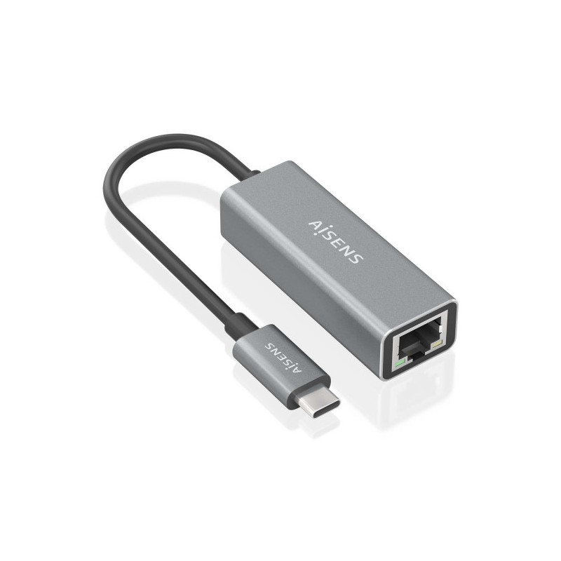 Conversor Aisens Type-C - Ethernet Gigabit 10/100/1000Mbps 15cm Cinzento