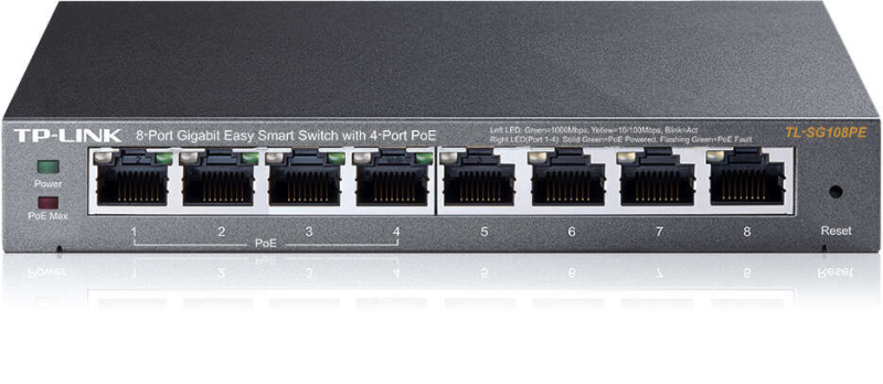 TP-Link Switch Easy Smart de 8 Portas Gigabit - 4 Portas PoE