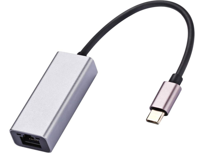 Adaptador Alumínio Type-C - Ethernet 1000Mbps