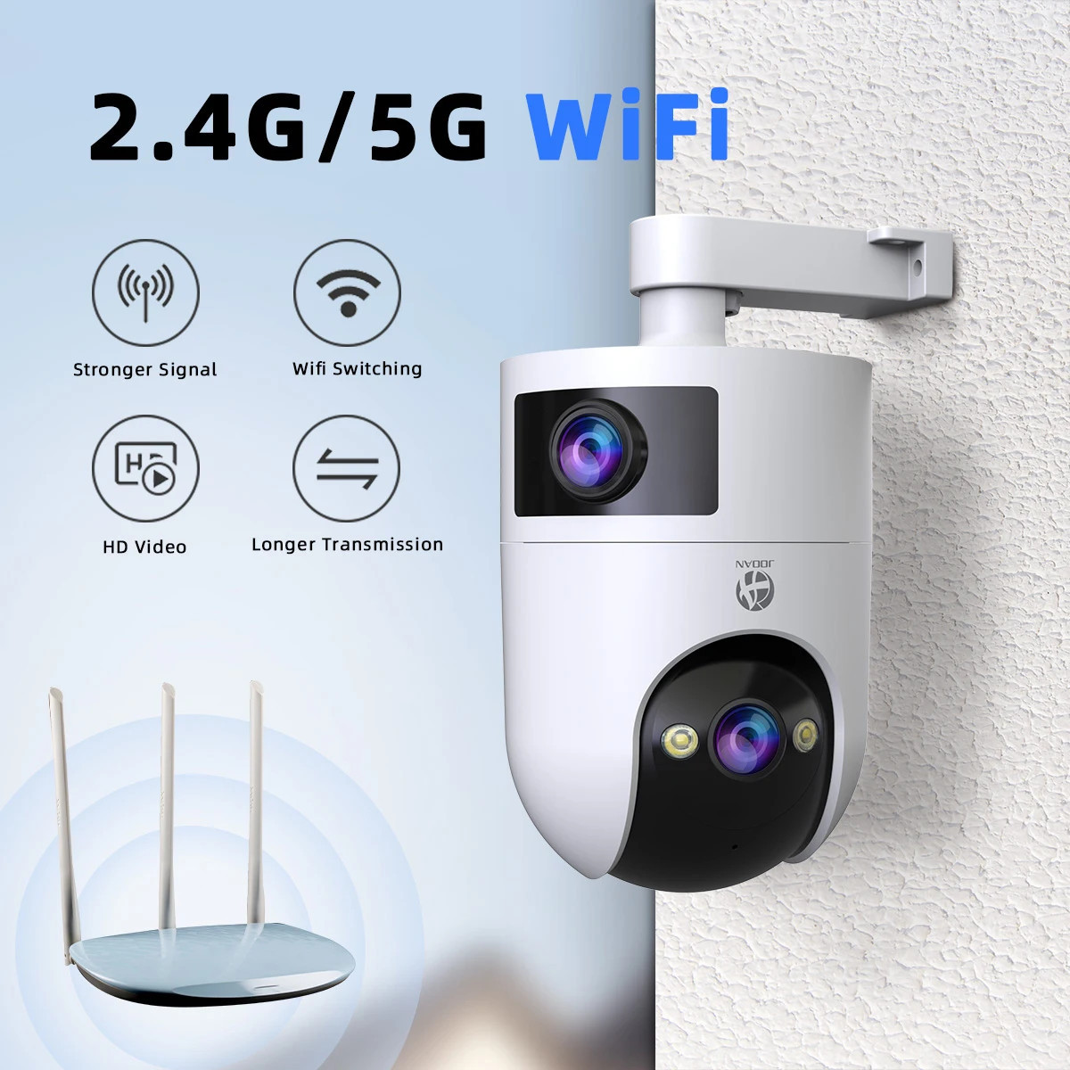 Câmara de Vigilância IP Jooan Wifi Dupla Lente